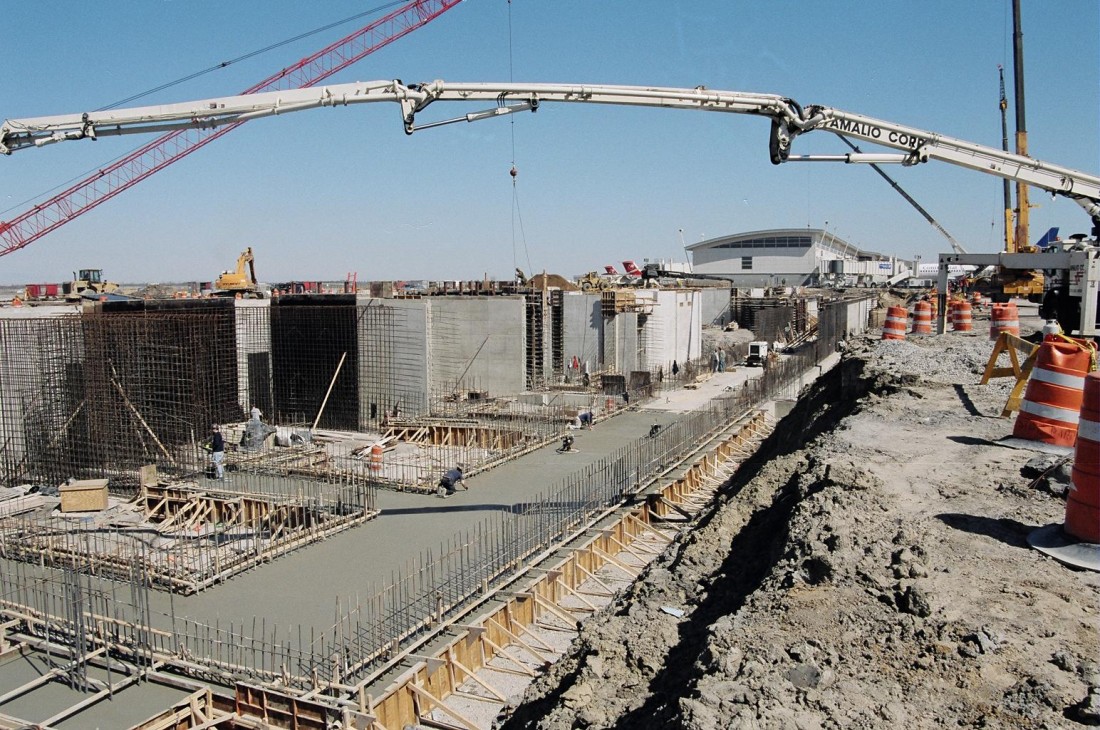 pouring slabs on Michigan Central Station photo